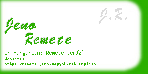 jeno remete business card